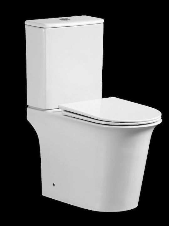 Gloria Rozina Stehende Toilette Randlos mit Spülung mit Deckel Sanftes Schließen