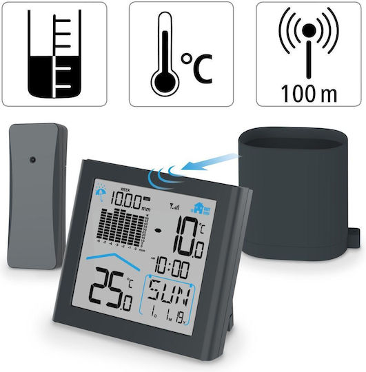 HAMA Rainy 00186420 Drahtlos Wetterstation Digital Wandmontiert / Tischplatte Schwarz