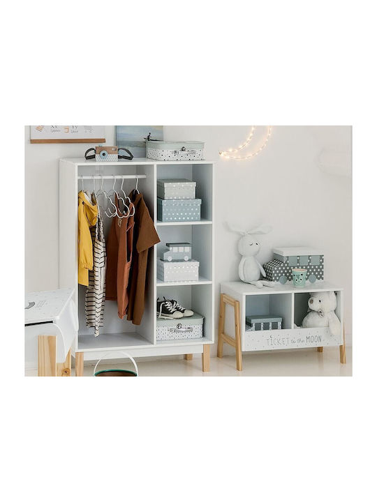 Kids Wooden Bookcase White 60x40cm
