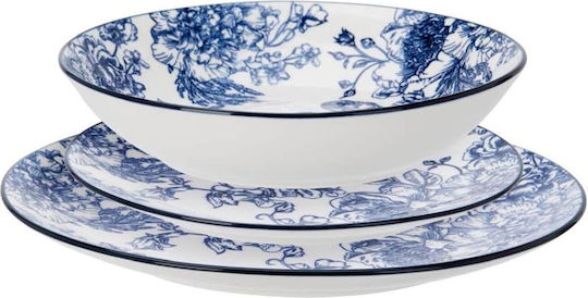 Excellent Houseware Geschirrset aus Porzellan Braun 18Stück