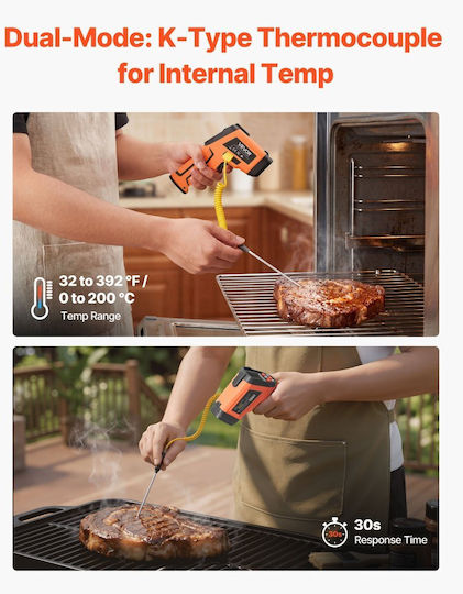 Vevor Infrared Thermometer for Temperatures up to 1200°C with Distance to Target Ratio 50:1