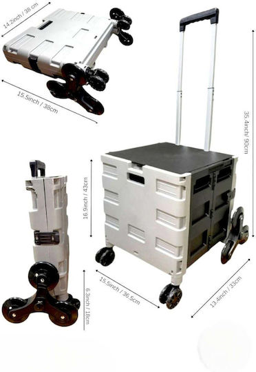 SteweHome Transport-Wagen Klappbar Für Lasten Bis Zu 100kg In Graue Farbe