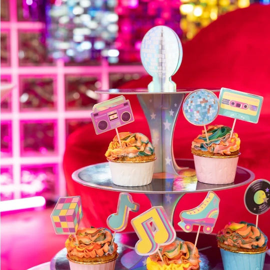 Stand Tray Muffins Cupcakes Cookies Retro Disco 80s Party