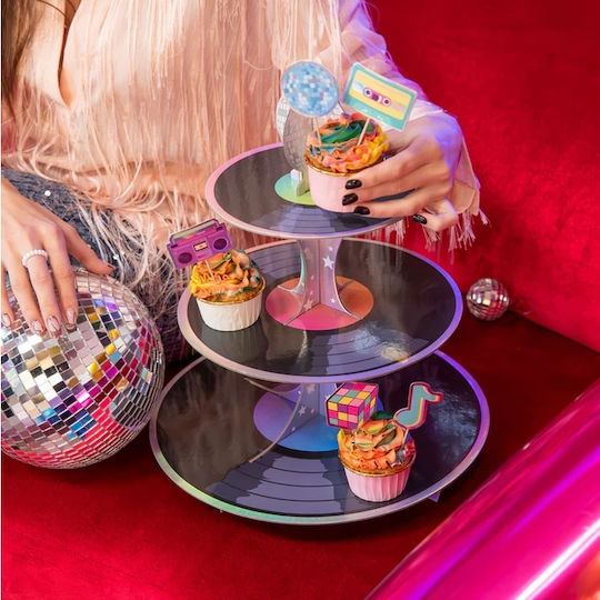 Stand Tray Muffins Cupcakes Cookies Retro Disco 80s Party
