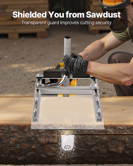 Portable Log Saw Vevor Portable Saw Fits Planer Bars 41-51 Cm Crosscut Wood Guide Shield Cutting Thickness 0.2-11.81 In 0.5-30.0 Cm Log Saw Set for Woodworkers
