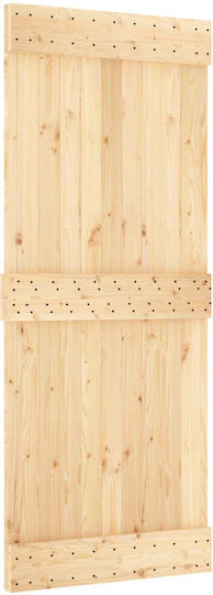 Vidaxl Συρόμενη Πόρτα Φυσικό Μαύρο 85 X 210 Cm