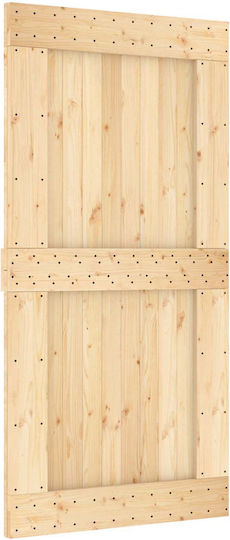 Vidaxl Συρόμενη Πόρτα Φυσικό Μαύρο 100 X 210 Cm