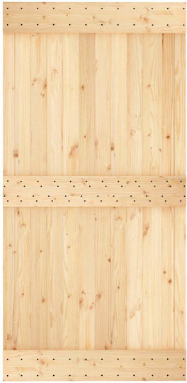 Vidaxl Συρόμενη Πόρτα Φυσικό Μαύρο 100 X 210 Cm