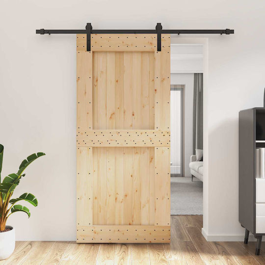 Vidaxl Συρόμενη Πόρτα Φυσικό Μαύρο 95 X 210 Cm Vidaxl Συρόμενη Πόρτα Φυσικό Μαύρο 95 X 210 Cm