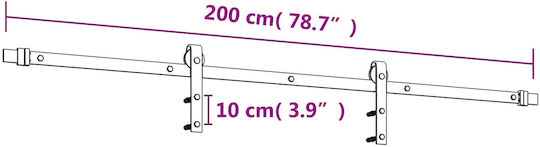 Vidaxl Sliding Door Natural Black 80 x 210 cm