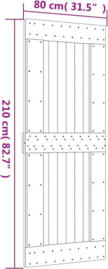Vidaxl Sliding Door Natural Black 80 x 210 cm