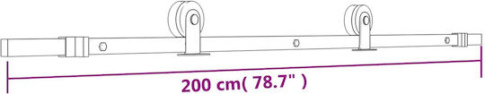 vidaxl Schiebetür Natürliches Schwarz 90 x 210 cm