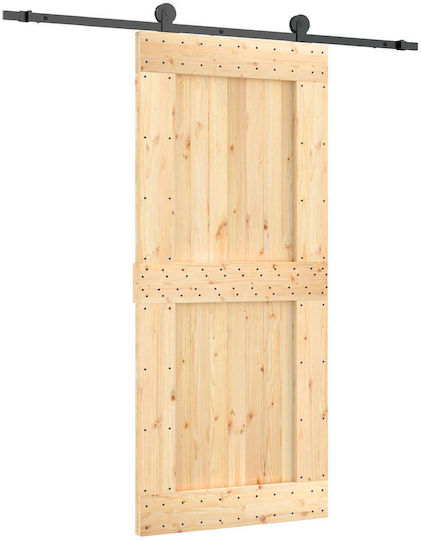 Συρόμενη Πόρτα Φυσικό Μαύρο 90 X 210 Cm 3444995