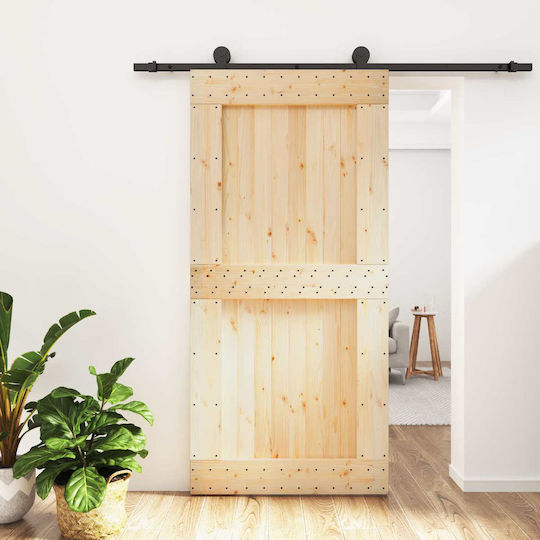 Vidaxl Συρόμενη Πόρτα Φυσικό Μαύρο 100 X 210 Cm Vidaxl Συρόμενη Πόρτα Φυσικό Μαύρο 100 X 210 Cm