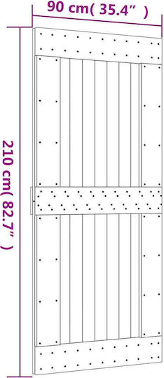 Συρόμενη Πόρτα Φυσικό Μαύρο 90 X 210 Cm 3444995