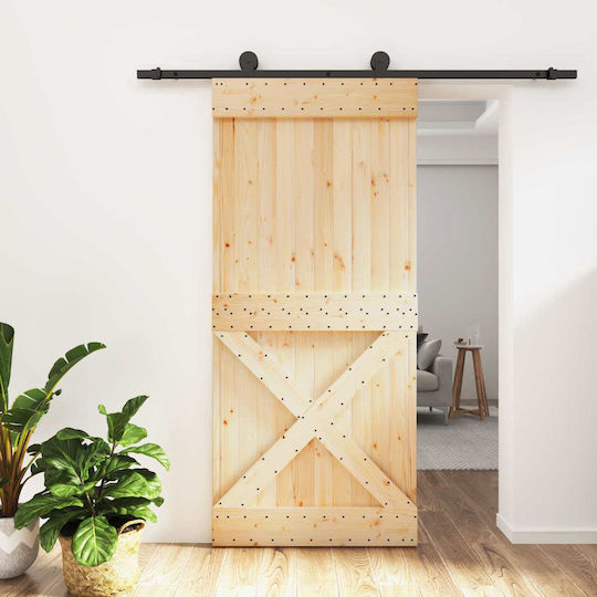 Vidaxl Συρόμενη Πόρτα Φυσικό Μαύρο 95 X 210 Cm Vidaxl Συρόμενη Πόρτα Φυσικό Μαύρο 95 X 210 Cm
