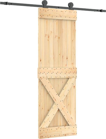 vidaxl Schiebetür Natürliches Schwarz 70 x 210 cm