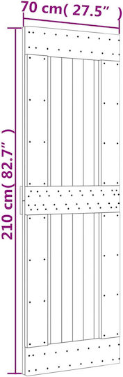 Vidaxl Συρόμενη Πόρτα Φυσικό Μαύρο 70 X 210 Cm