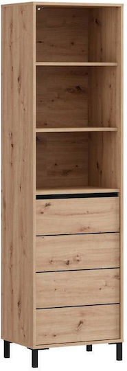 Marron 1k1v Pop 193 Επιδαπέδια Βιτρίνα από MDF με Τζάμι & Φωτισμό Φυσικό 55x40x193cm
