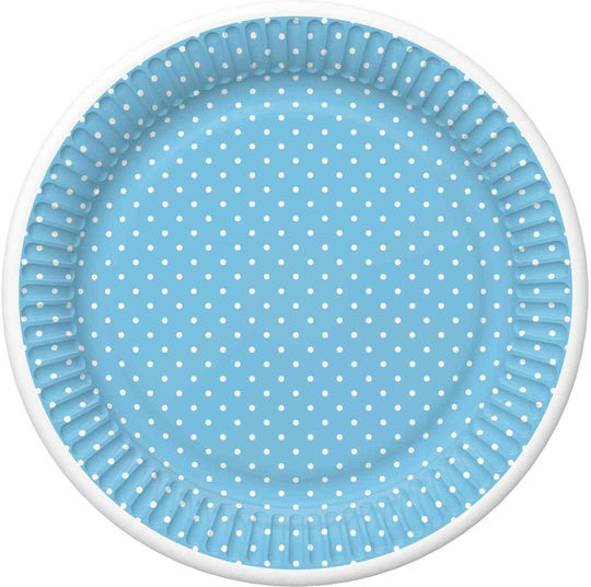 Set Blue White Polka Dot Plates Cups