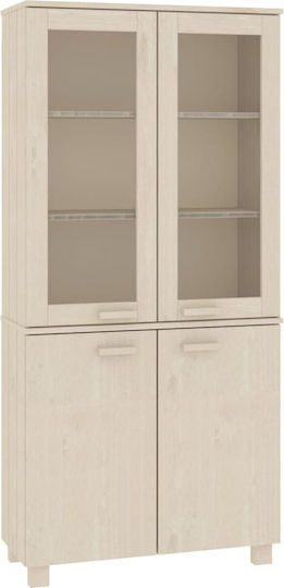 Vitrină De Pardoseală Din Lemn Masiv Cu Geamuri Maro Miere 85x35x80cm 3100926 Vitrină De Pardoseală Din Lemn Masiv Cu Geamuri Maro Miere 85x35x80cm 3100926
