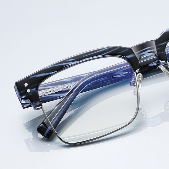 Techsuit Anti-blue Light Glasses Reflex Pc 2205 Women Square Black Silver