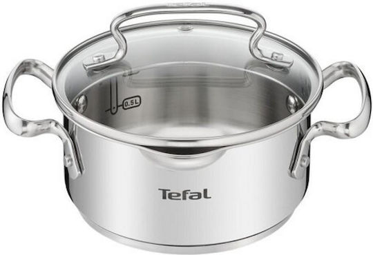 Tefal Duetto+ Cookware Set from Stainless Steel Silver with Non-stick Coating 6 Pieces