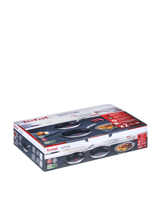 Tefal Duetto+ Pans Set of Aluminum with Non-stick Coating Silver 2pcs
