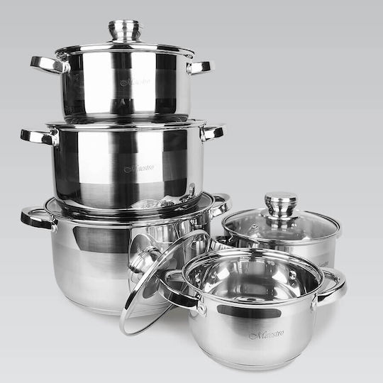Maestro Aluminum Pots Set with Non-Stick Interior Coating 3 Pieces