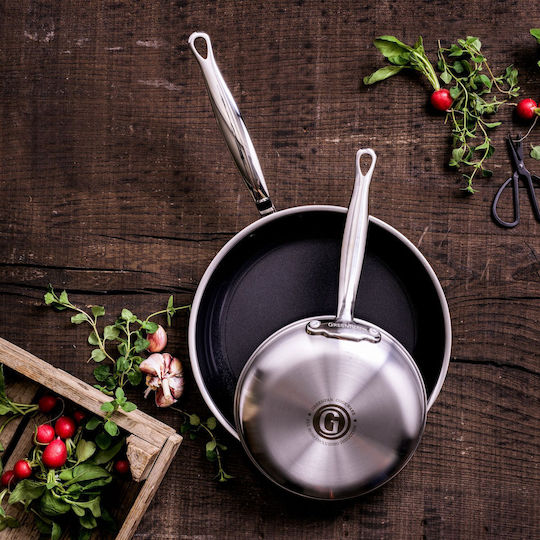Green Pan Stainless Steel Pans Set with Non-stick Coating 2pcs