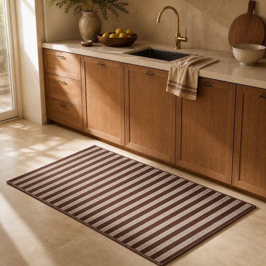 My Home Luxury Ορθογώνιο Χαλάκι Κουζίνας 50x80cm SO09-BR Καφέ