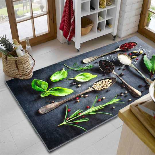 Dimcol Spices 245 Kitchen Mat Runner with Anti-slip Underlay Gray 67x150εκ.