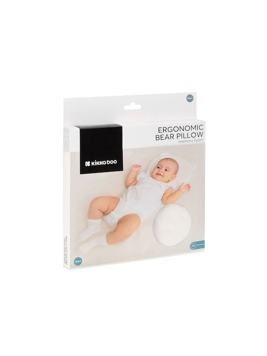 Kikka Boo Βρεφικό Μαξιλάρι Πλαγιοκεφαλίας Memory Foam Ergonomic Bear Γκρι 34x28εκ.