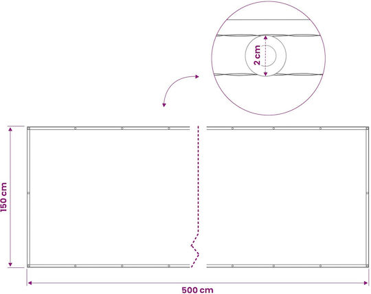 vidaXL Yellow Shade Divider with PU Coating 1.5x5m 160gr/m²