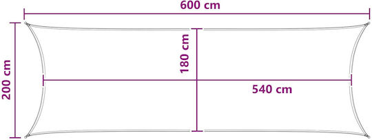 vidaXL Правоъгълно Shade Sail Черно 2x6м