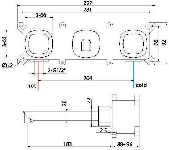 Imex Built-in Faucet Mixer for Bathroom Sink Silver