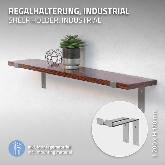 ML-Design Raft de colț Robust din Metal în Culoare Albastru 200x40mm 2buc 490008787