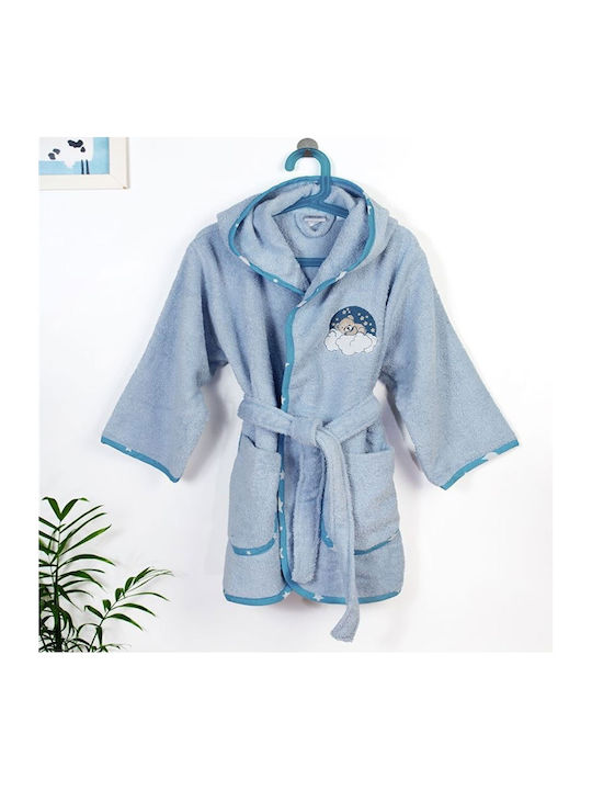 Dimcol Kids Hooded Bathrobe Sky Blue