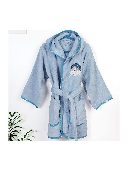 Dimcol Kids Hooded Bathrobe Sky Blue