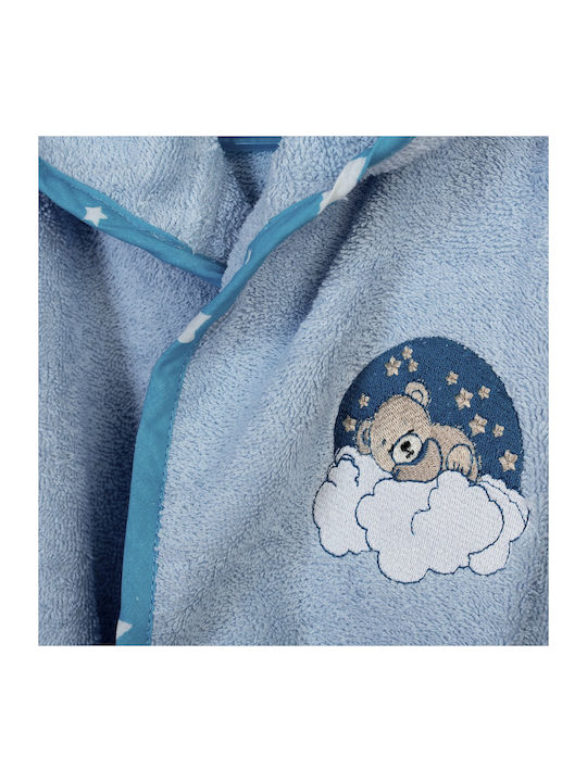 Dimcol Kids Hooded Bathrobe Sky Blue
