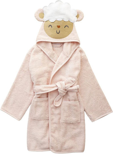 Nima Kids Bathrobe Little Sheep Pink with Hood