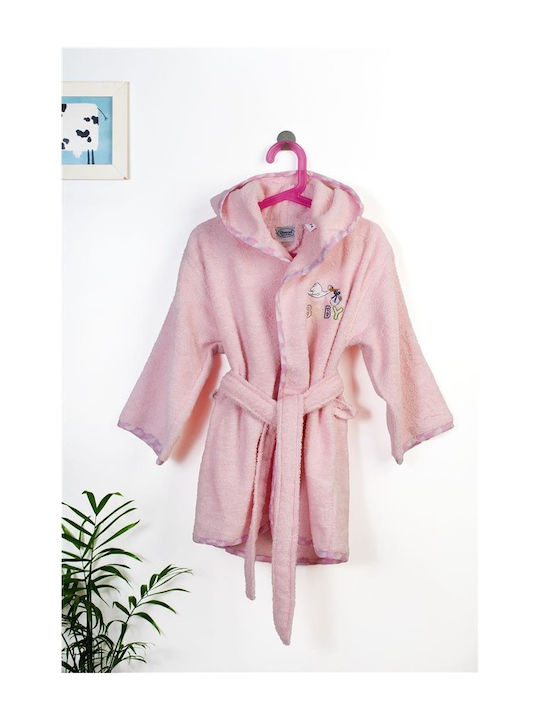 Dimcol Kids Hooded Bathrobe Pink