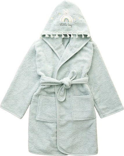 Nima Petit Bebe Kids Bathrobe Light Blue Hooded
