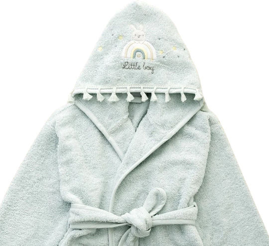 Nima Kinderbademantel Petit Bebe Hellblau mit Kapuzen-