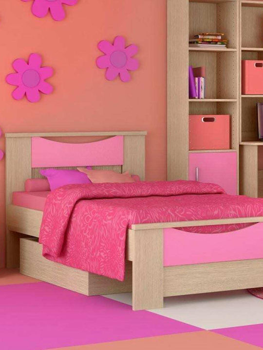 Lächeln Kinderbett Einzeln Rosa für Matratze 90x190cm