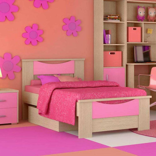 Smile Kids Bed Single Pink for Mattress 90x190cm