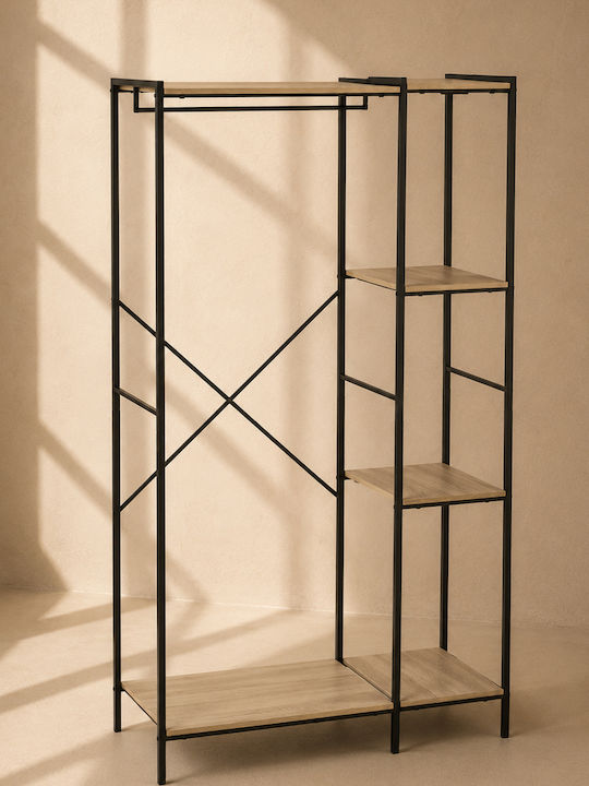 Sidirela Floor Garment Rack made of Metal Black