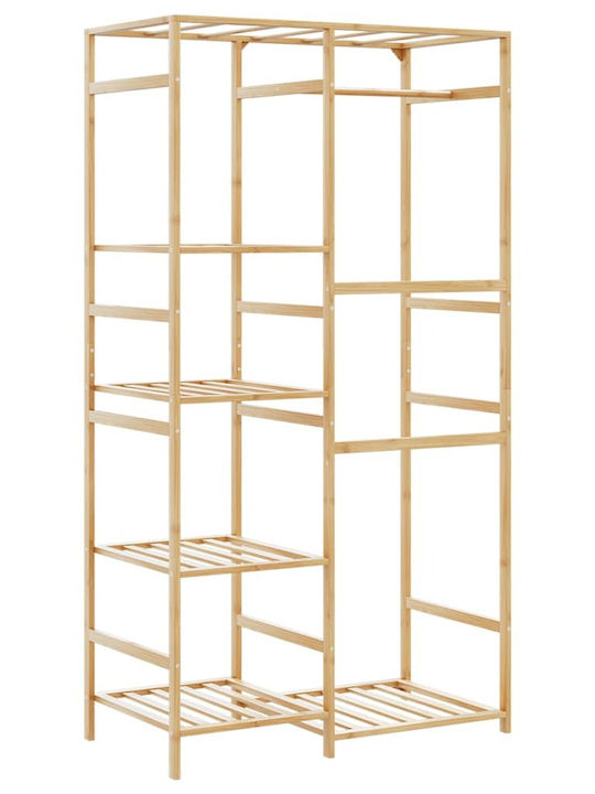 vidaXL Floor Garment Rack Bamboo Telescopic Beige 100x50x184.5cm