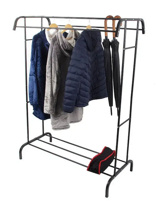 Floor Garment Rack made of Metal Black 105x37x150cm