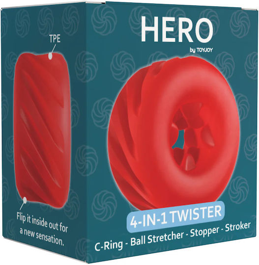 Toyjoy 4-in-1 Twister Cock Ring Red
